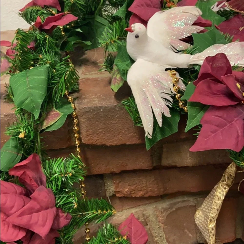 Thick synthetic lifelike Christmas holiday garland